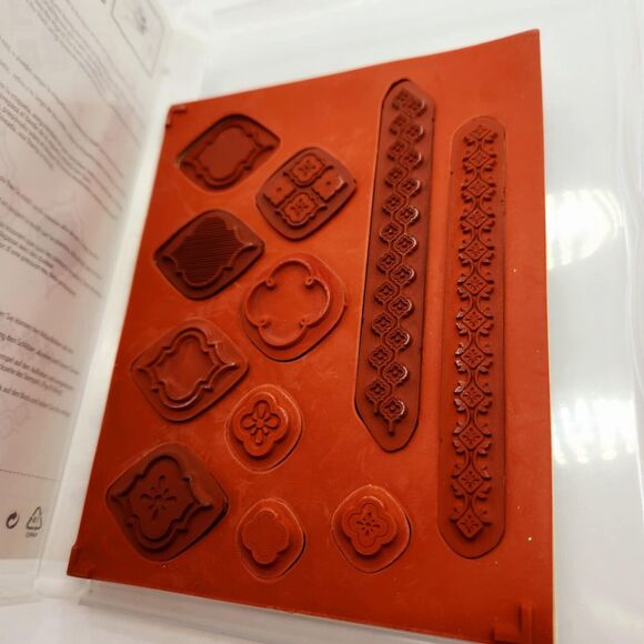 Stampin Up Mosaic Madness Cling Stamp Set Unmounted Background Borders for Cards - Picture 3 of 4